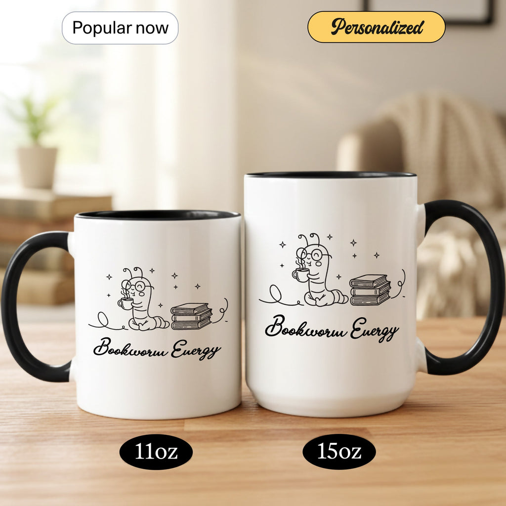 Booktrovert Cafe Mug – Book Lover Coffee Cup – Introvert Reader Gift – Multi Color Ringer Mug 11oz 15oz |Mug 103
